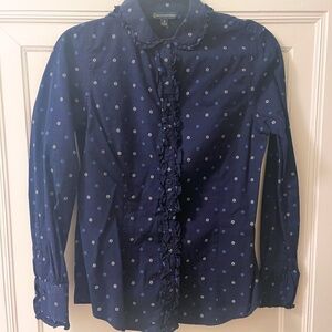 Brooks Brothers Navy Blue Floral Button Down Shirt